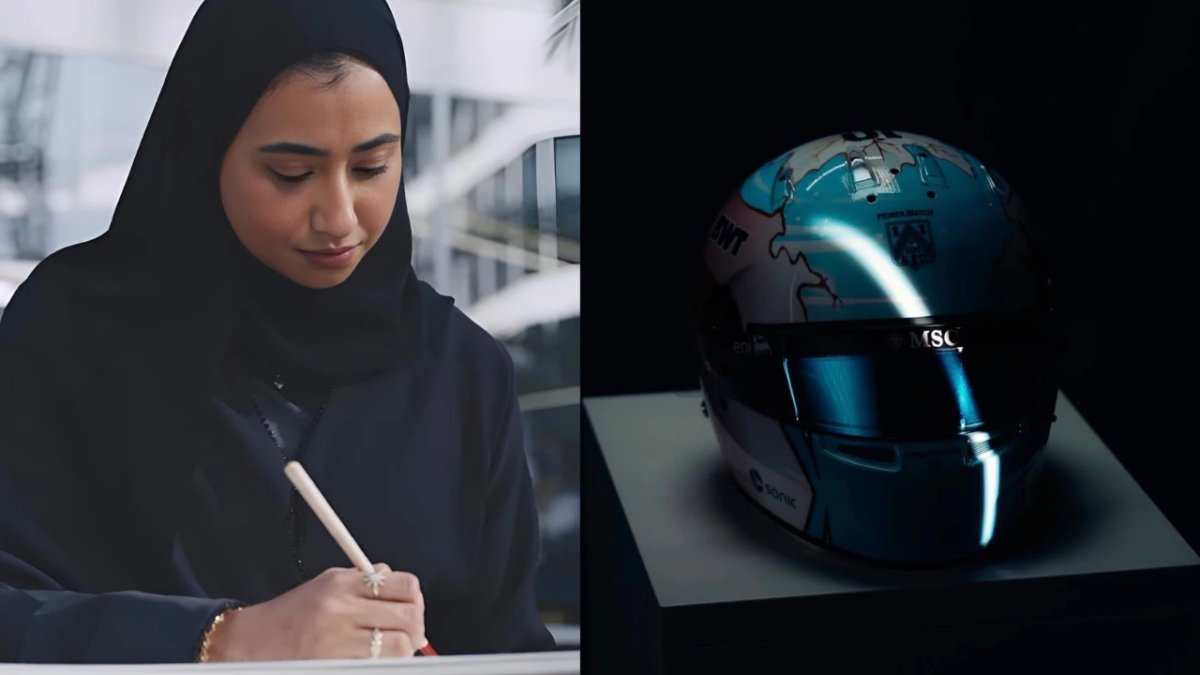 This Qatari artist designed the beloved Alpine driver's helmet as part of the Year of Culture Programme