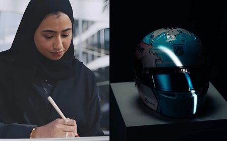 This Qatari artist designed the beloved Alpine driver's helmet as part of the Year of Culture Programme