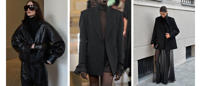 Black-on-black dressing