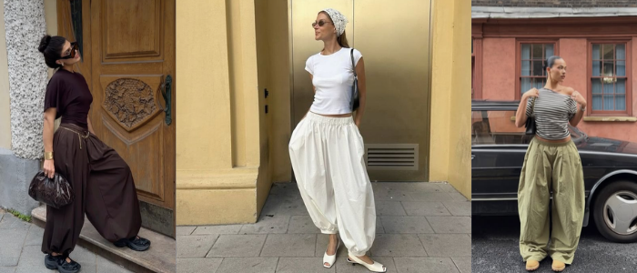Balloon Pants with A Fitted T-Shirt