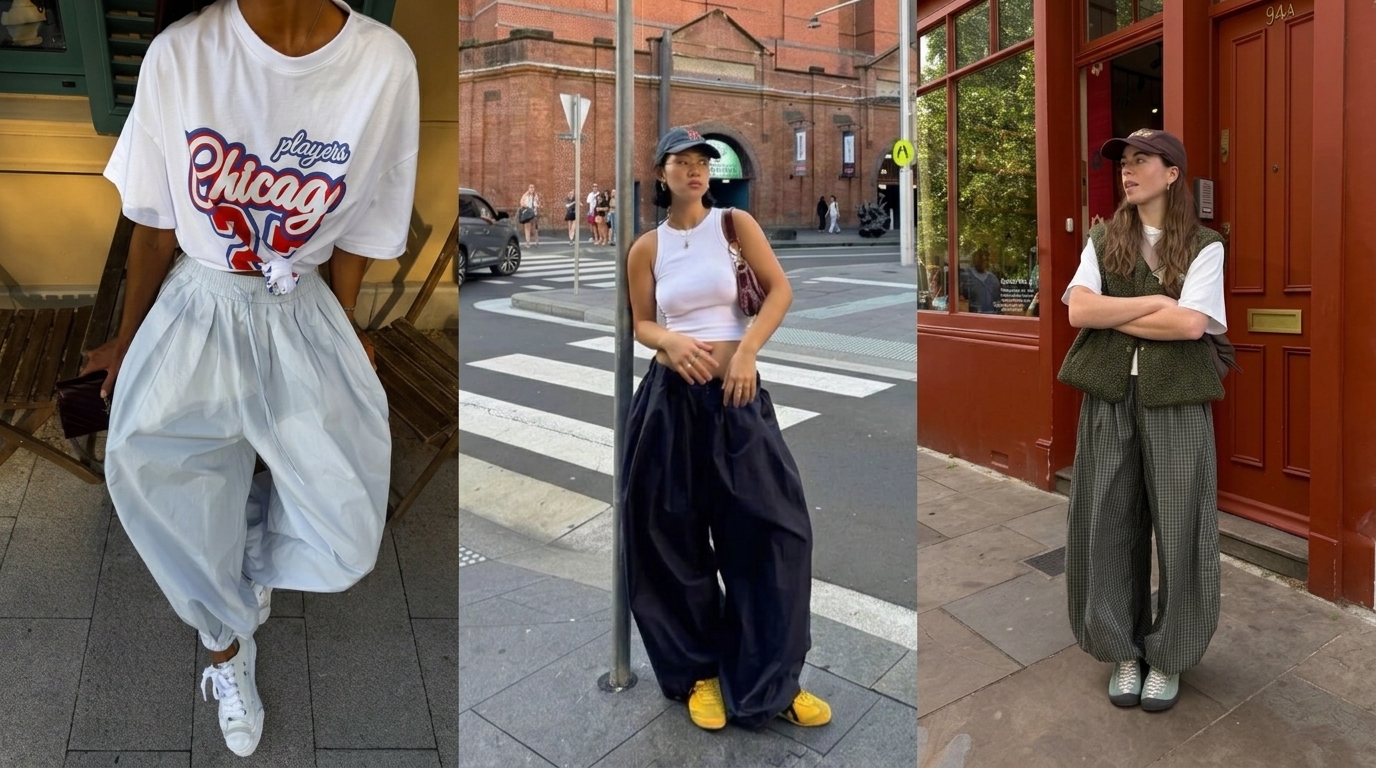 Balloon Pants with Sneakers